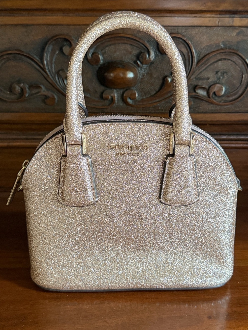 Kate Spade Sylvia Glitter Mini Dome Satchel - Picture 7 of 16